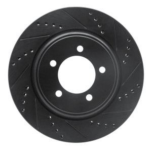Ford Explorer Sport Trac Brake Rotor (1) - Front Right - R1 Concepts - Drilled & Slotted - Black - `06-`10
